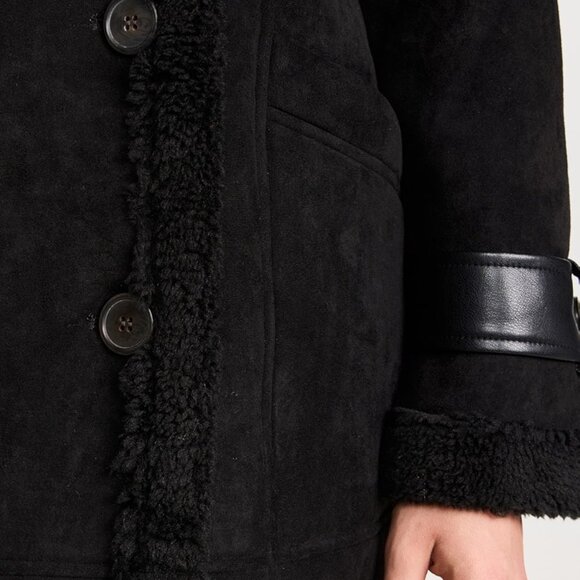 Avec Les Filles Black Pea Coat - Picture 2 of 9